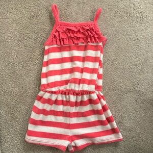 Splendid Terrycloth Pink/White Striped Romper - Size 4/5